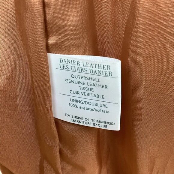 DANIER LEATHER MIDI LENGTH TAN COAT 12 - Picture 12 of 13